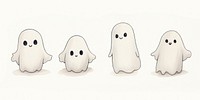 Cute ghosts drawing sketch anthropomorphic. AI generated Image by rawpixel.