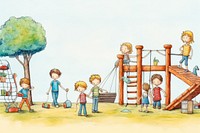 Kids playground outdoors child. AI generated Image by rawpixel.