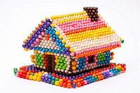 House bead white background confectionery. AI generated Image by rawpixel.