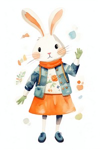 Rabbit cute white background representation. AI generated Image by rawpixel.