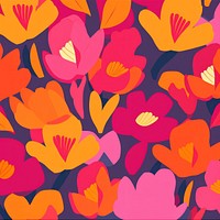 Pink and orange flowers pattern graphics petal plant. AI generated Image by rawpixel.