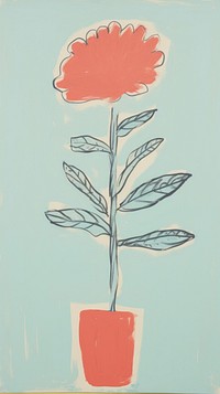 Flower art painting drawing. AI generated Image by rawpixel.