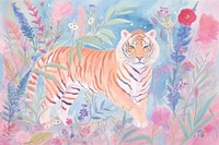 Tiger art wildlife painting. AI generated Image by rawpixel.