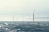 Offshore wind windmill outdoors turbine. AI generated Image by rawpixel.