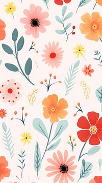 Flower pattern wallpaper plant. AI generated Image by rawpixel.