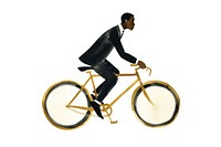 Black man riding a bike bicycle vehicle cycling. 