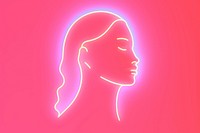 Pastel neon woman light illuminated astronomy. 