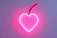 Pastel neon cherry icon light illuminated creativity. 