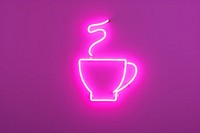 Pastel neon coffee light purple sign. 