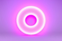 Pastel neon donut light purple illuminated. AI generated Image by rawpixel.