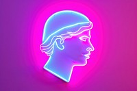 Pastel neon greek statue light purple representation. AI generated Image by rawpixel.