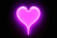 Pastel neon melting heart light purple night. AI generated Image by rawpixel.