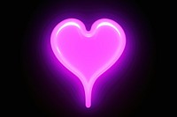 Pastel neon melting heart light purple night. 