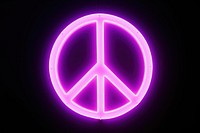 Pastel neon peace sign purple symbol night. AI generated Image by rawpixel.