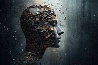 Surreal photo of human head portrait adult art. AI generated Image by rawpixel.