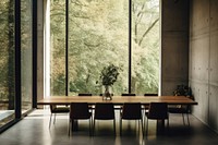 Dining table window room architecture. AI generated Image by rawpixel.