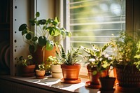Plants windowsill house architecture. AI generated Image by rawpixel.