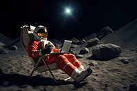 Moon astronomy astronaut computer. AI generated Image by rawpixel.
