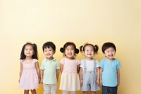 Happy asian children family togetherness friendship. 