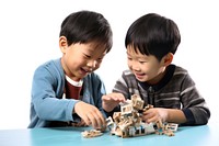 Happy asian kid building child toy. AI generated Image by rawpixel.