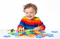 Happy british kid portrait puzzle photo. AI generated Image by rawpixel.