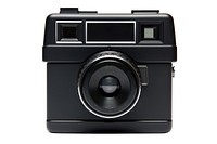 Instant camera black white background electronics. AI generated Image by rawpixel.