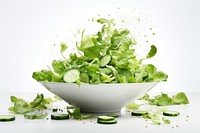 Salad green vegetables in white bowl lettuce plant food. AI generated Image by rawpixel.