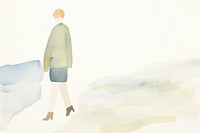 Woman walking standing painting footwear. AI generated Image by rawpixel.