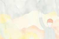 Woman waving hand backgrounds creativity painting. AI generated Image by rawpixel.