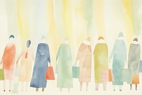 A group of women shopping backgrounds painting drawing. AI generated Image by rawpixel.