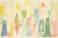 A group of women shopping backgrounds painting adult. AI generated Image by rawpixel.