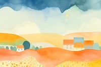 Sunset beach outdoors painting nature. AI generated Image by rawpixel.
