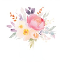 Bouquet painting graphics pattern. 