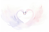 Swan couple making a heart white bird creativity. AI generated Image by rawpixel.