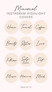 Minimal beige Instagram story highlight cover template