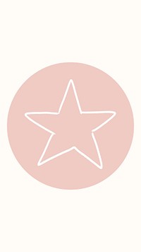 Pink star line art  IG story cover template illustration