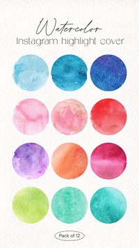 Watercolor Instagram story highlight cover template
