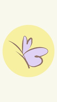 Butterfly doodle IG story cover template illustration