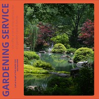Gardening service Facebook post template social media ad