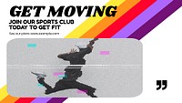 Sports & exercise blog banner template ad