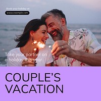 Couple's vacation Instagram post template