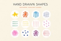 Hand drawn shape Instagram story highlight cover template