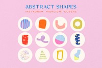 Abstract shape Instagram story highlight cover template