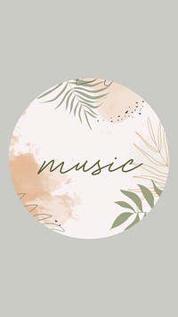 Botanical music Instagram story highlight cover illustration