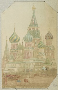 Exterieur van de Basiliuskathedraal in Moskou (c. 1890 - c. 1900) by F Bureau