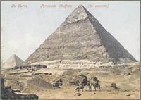 Gezicht op de piramide van Chefren (c. 1895 - in or before 1905) by anonymous
