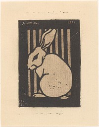 Zittend konijn (1917) by Julie de Graag