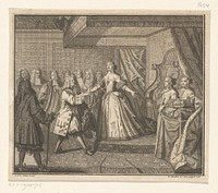 Abdicatie koningin Christina van Zweden, 1654 (1728) by François Morellon La Cave and Gabriël François Louis Debrie