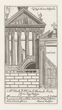 Tempelfaçade, balustrade en de Porta di San Paolo (1659 - 1707) by Giovanni Battista Brison, Carlo Maria de Raho and Antonio Bulifon