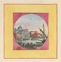 Titelprent met de Chiesa di San Giorgio Maggiore te Venetië (1693 - 1717) by Israël Silvestre, Israël Silvestre, Pierre Mariette I, Anna Beeck and Franse kroon